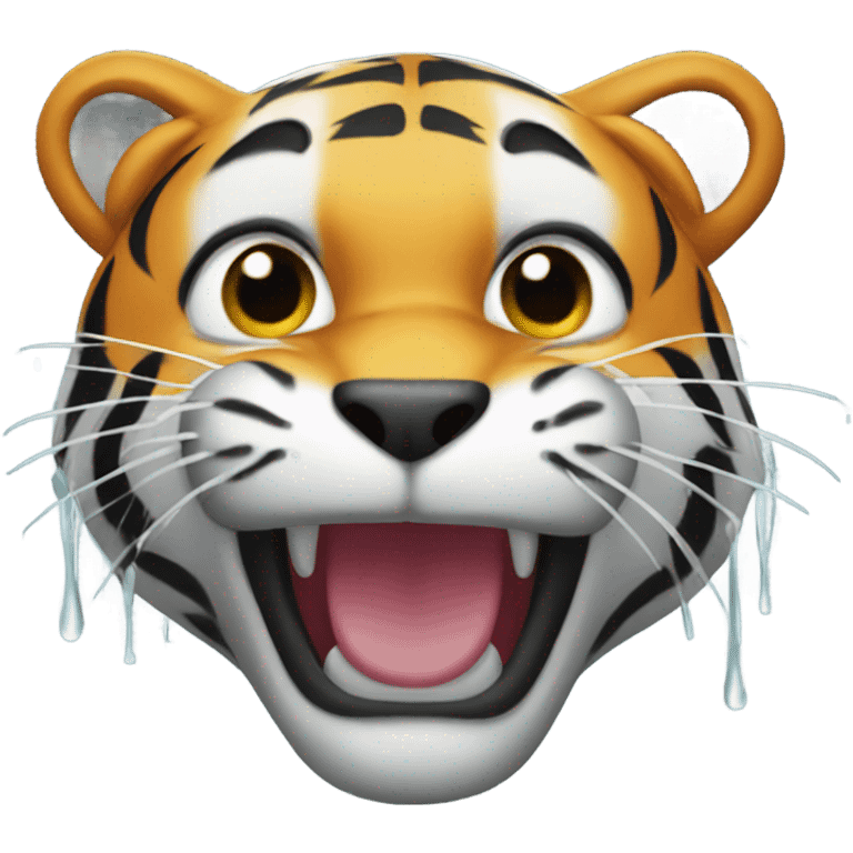 Tiger in rain emoji