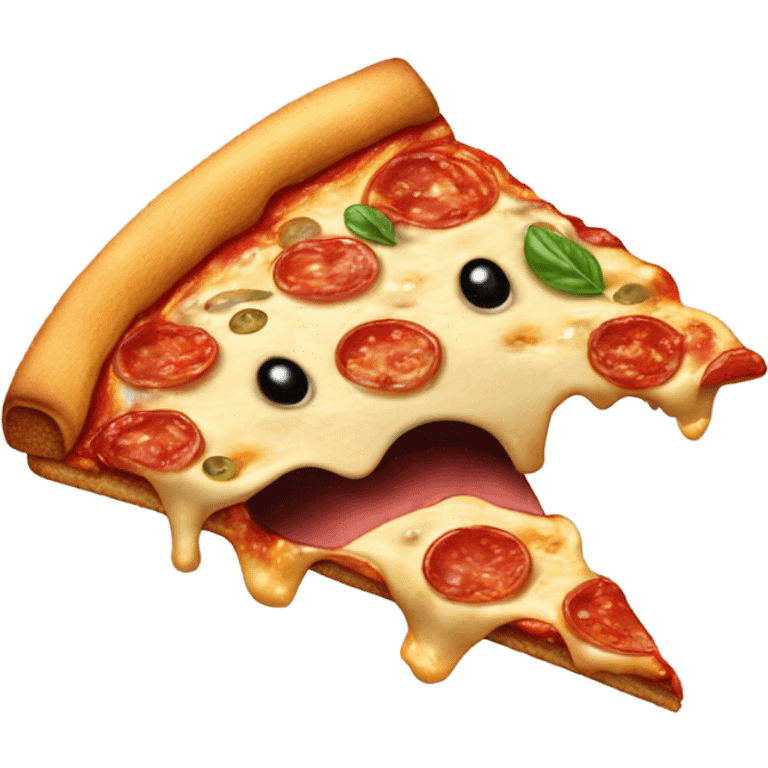 A dog eating pizza  emoji