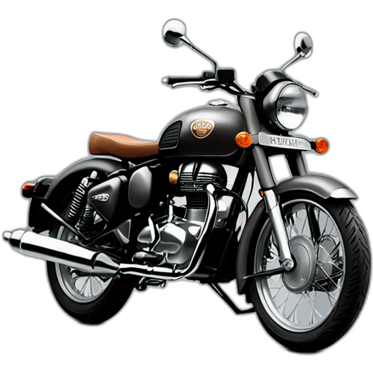 royal enfield classic 350 gunmetal grey Brown seat and matte black engine emoji