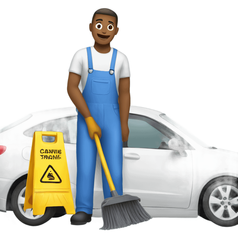 man cleaning car emoji