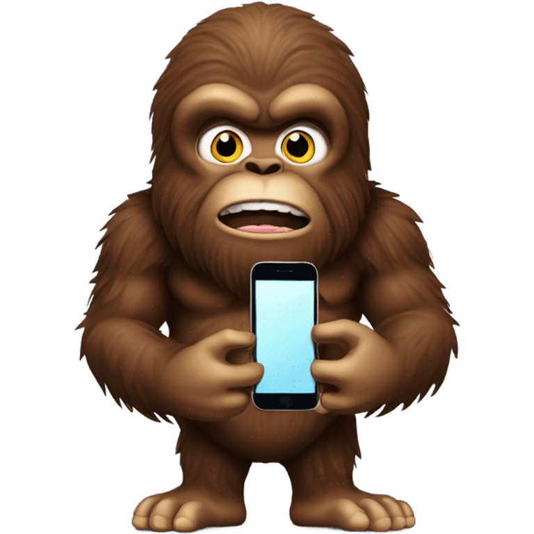 Bigfoot on the phone emoji