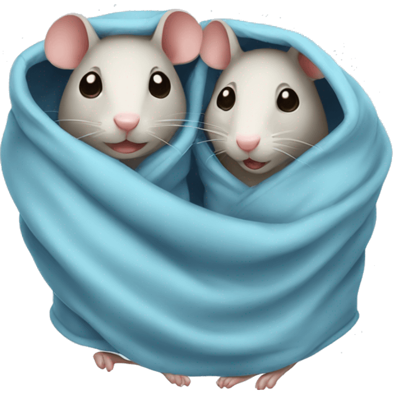 2 rats in a blanket emoji