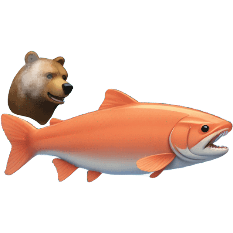 Salmon with bear emoji