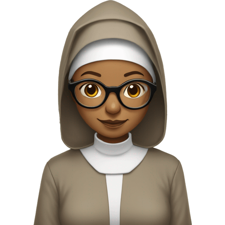 Medium skin tone nun with spike Lee glasses of the bees swarming around  emoji