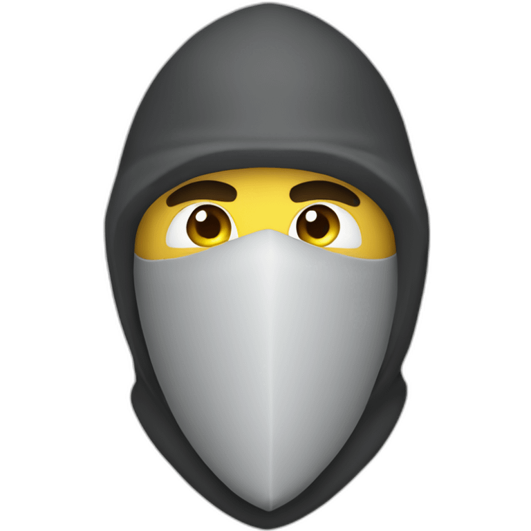 medieval evil saboteur wearing mask, full torso, looking sideways emoji