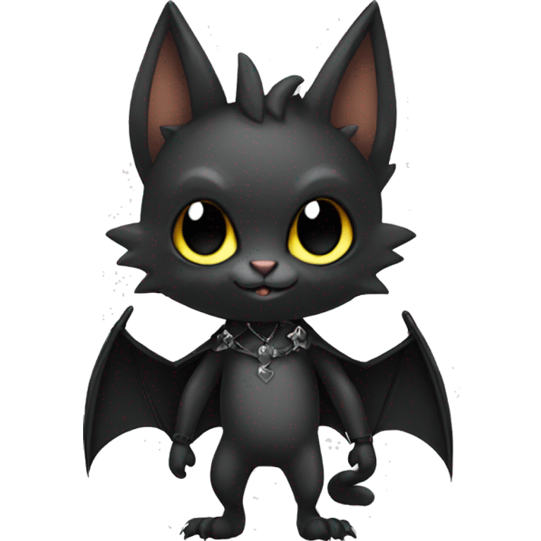 Black Punk Bat-Cat-Fakemon Full Body emoji