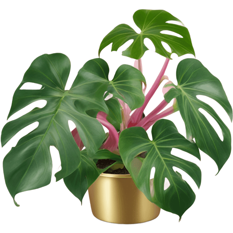 Philodendron pink princess in gold pot emoji