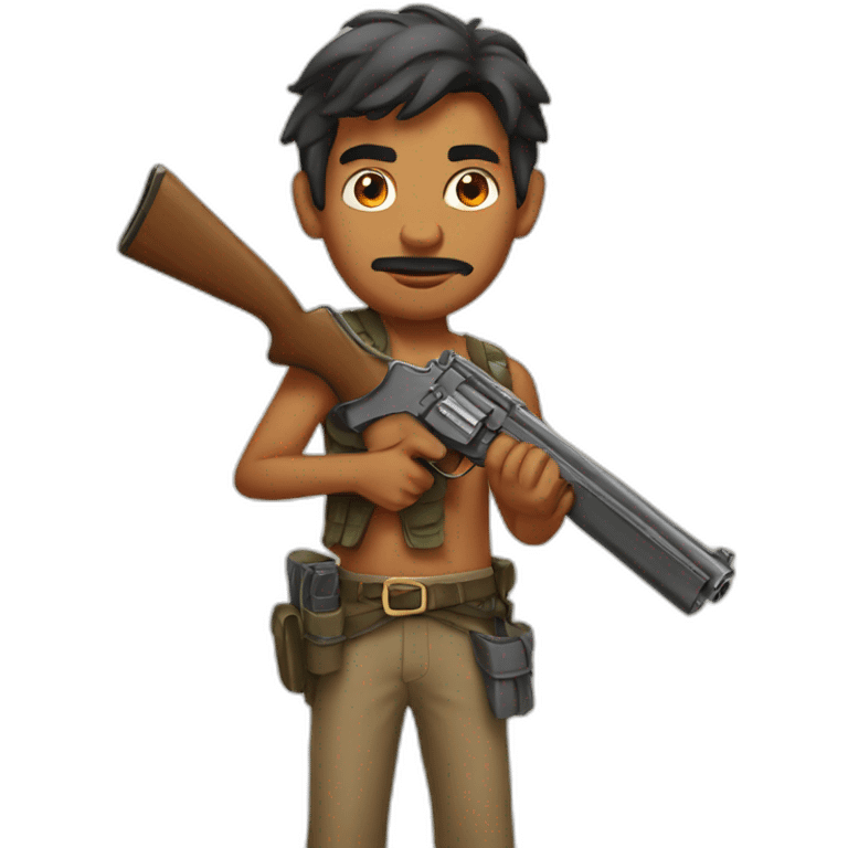 indian man with gun emoji