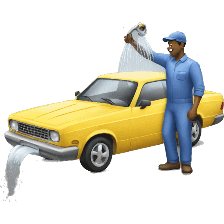 man washing a car emoji