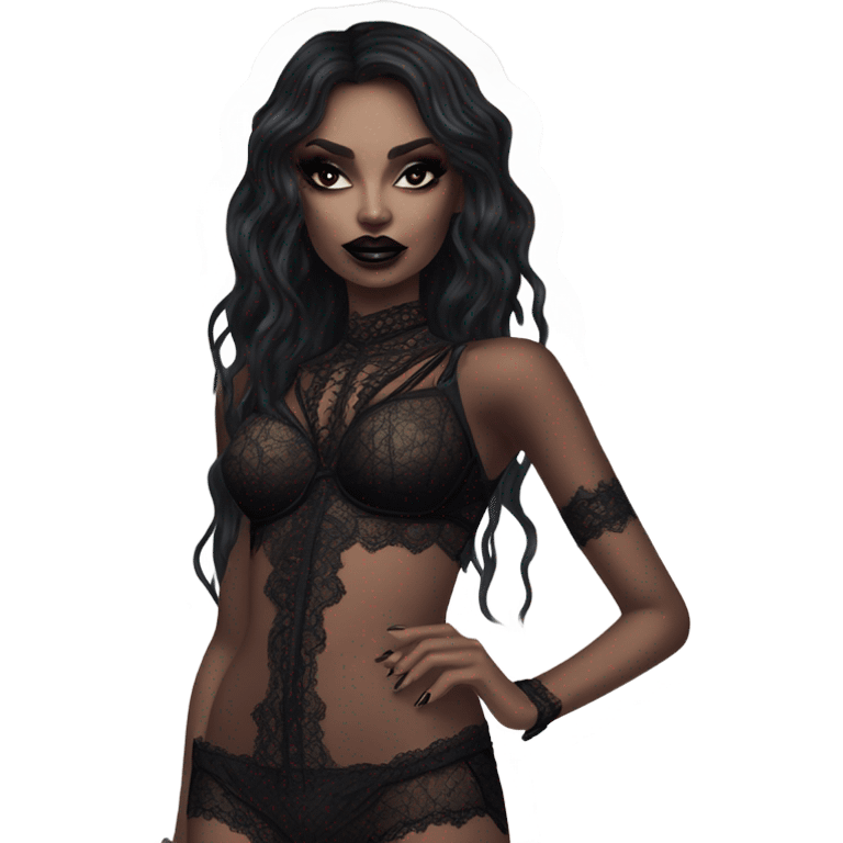 Hyper Realistic Goth victoria secret model emoji