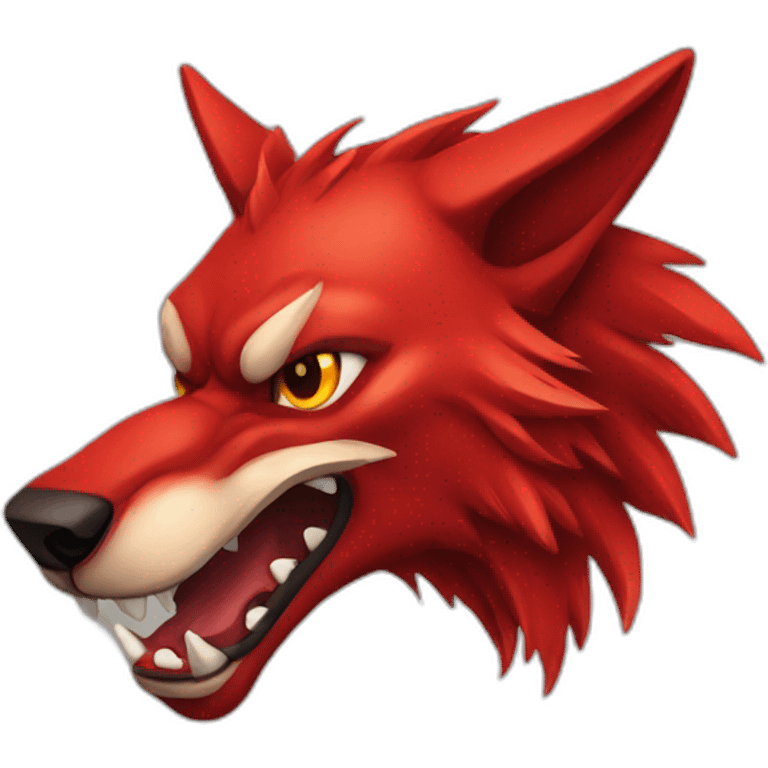 Red demon wolf emoji