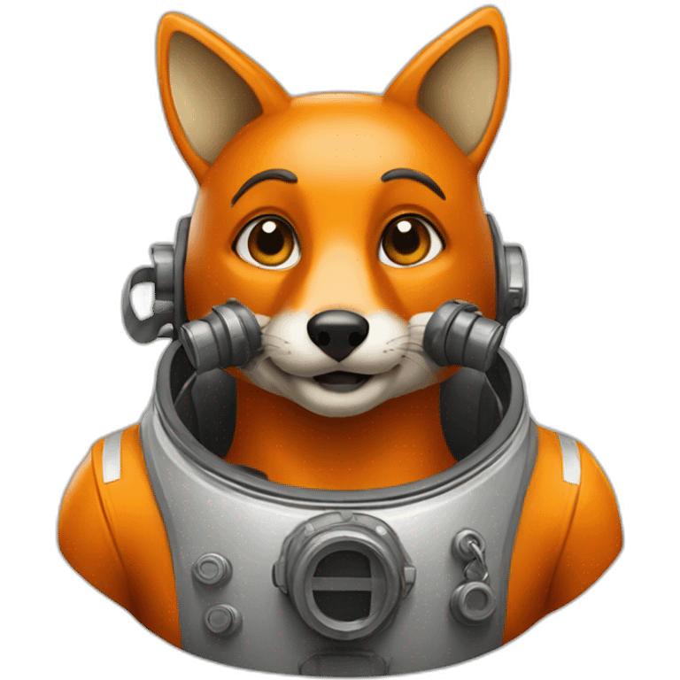 Fox wearing diving suit emoji