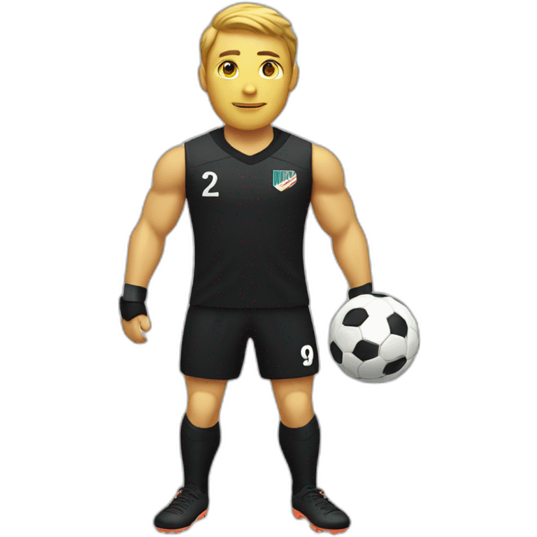 Soccer player with blackarmband emoji