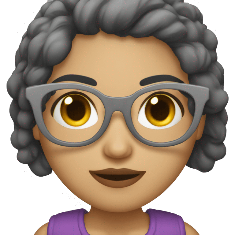 Mujer con gafas de cabello corto rubio diabla  emoji