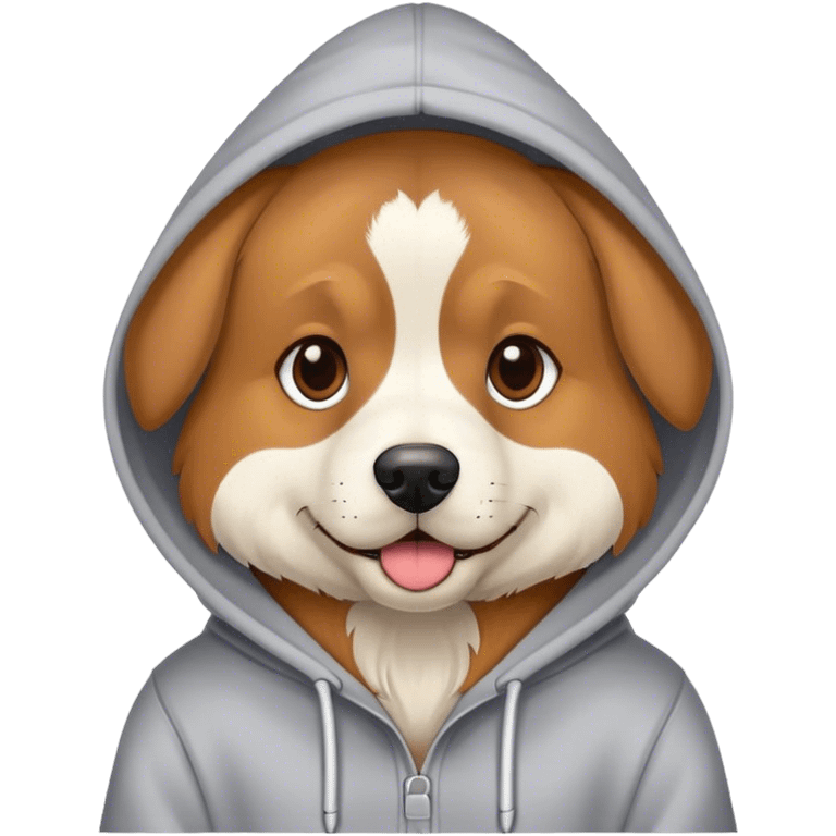 Dog wearing a hoodie emoji