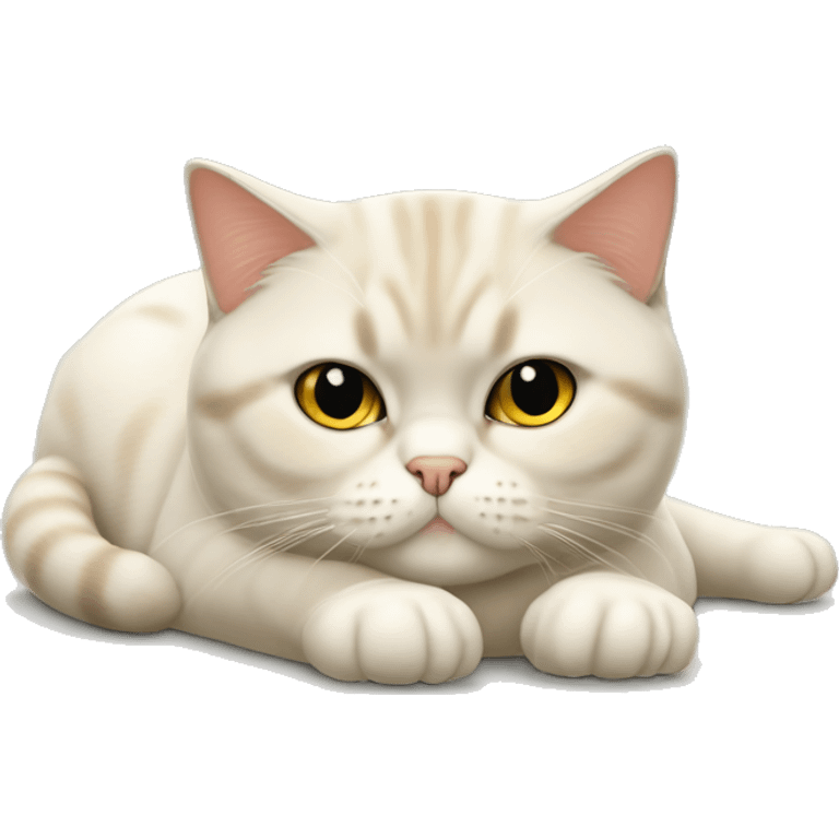 British shorthair cat cream laying down emoji