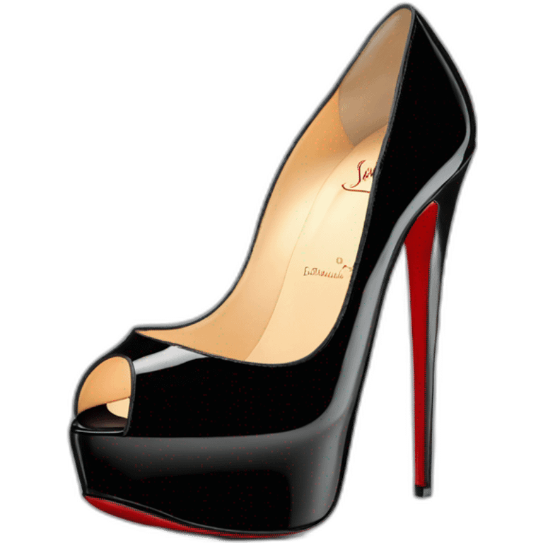 Louboutin Black patent Leather Lady Peep Toe Platform emoji