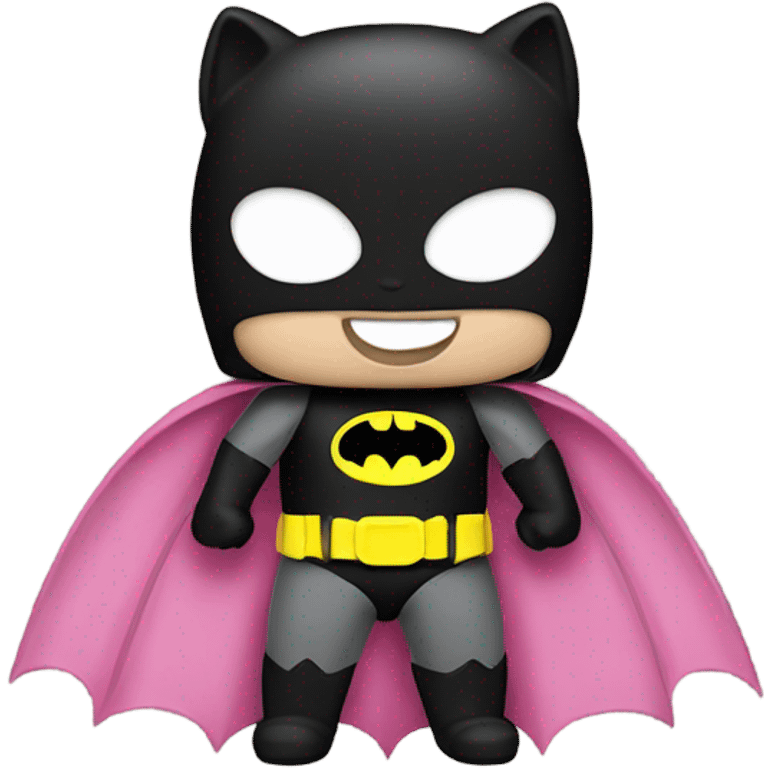 hello kitty dresses as batman emoji