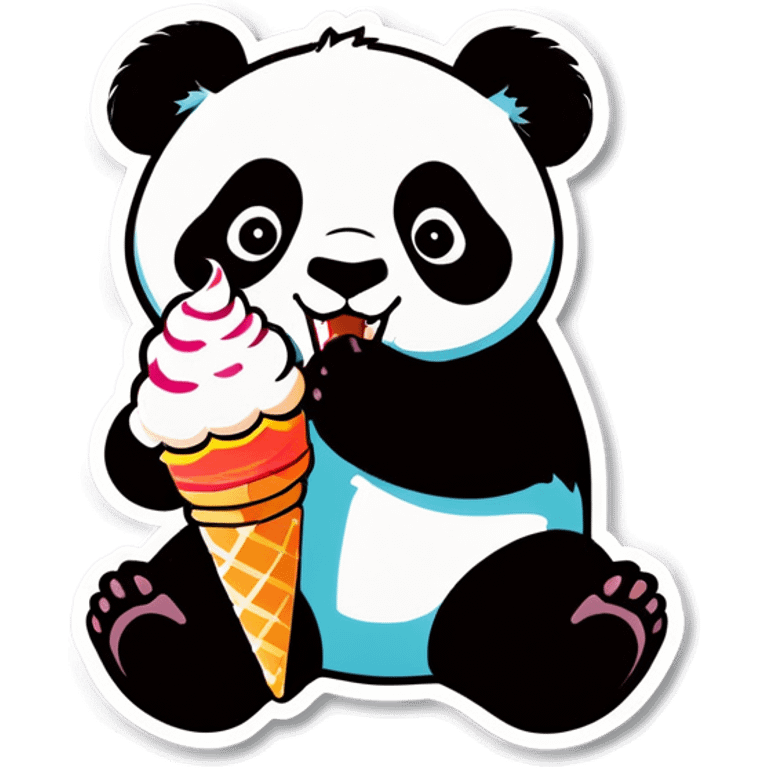 Panda eating ice cream emoji