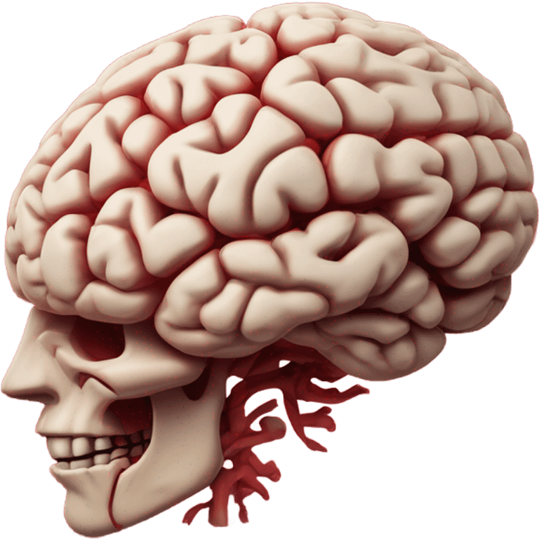 anatomical brain with flowers red emoji