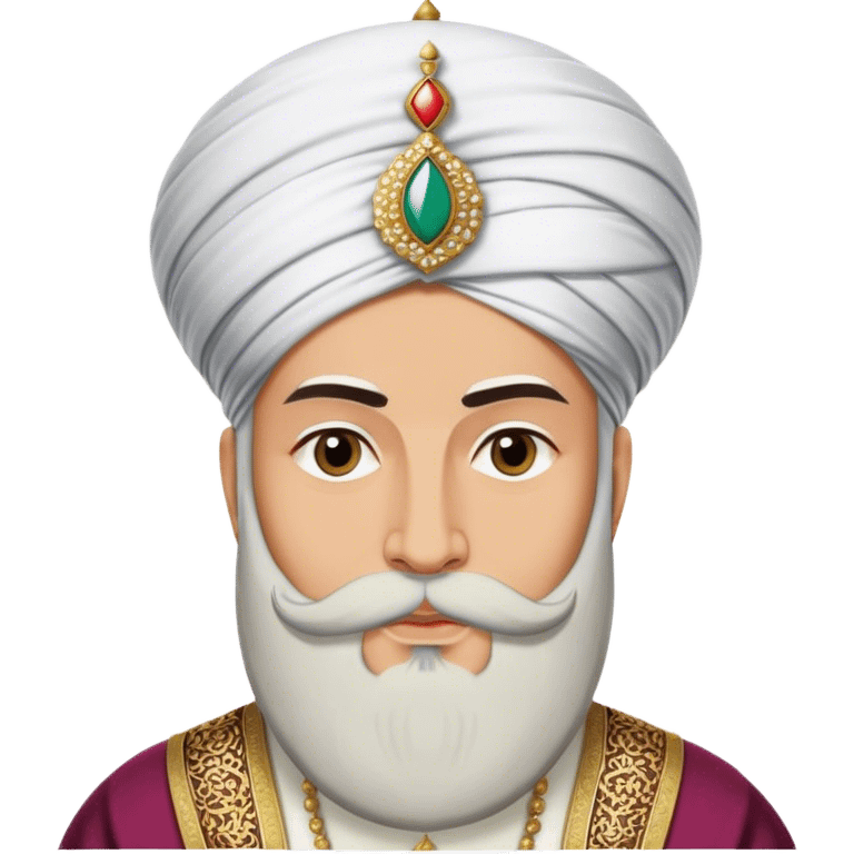 ​Cinematic Realistic Portrait of Suleiman the Magnificent, depicted as a regal Ottoman sultan adorned with a large, white, round, tall turban and a majesti beard, his commanding gaze bathed in warm, historic lighting that exudes timeless authority and grandeur, emoji