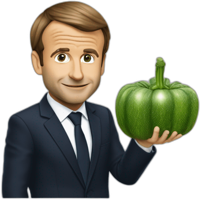 Emmanuel macron qui mange une courgette emoji