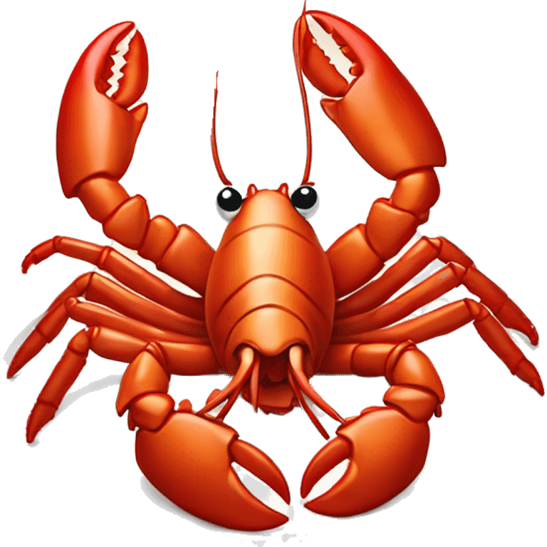 cooked red lobster served on a plate, with a focus on its claws and tail, vibrant and appetizing.” emoji