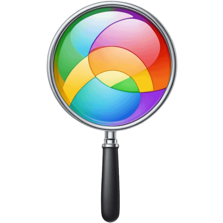 completely rainbow colored magnifier  emoji