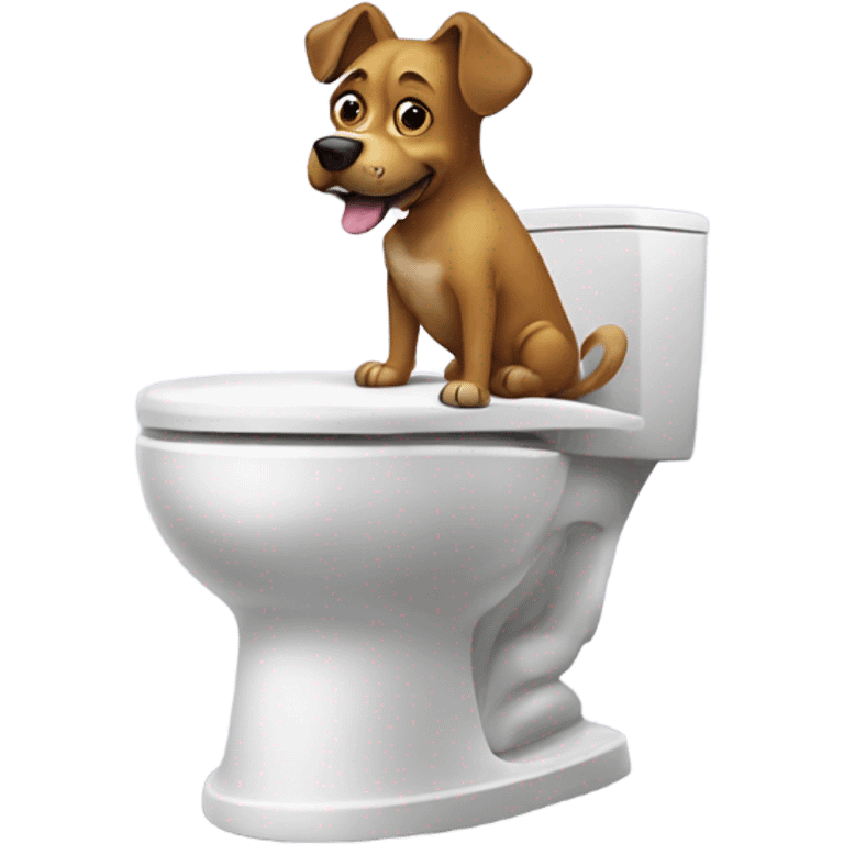 Dog on toilet emoji