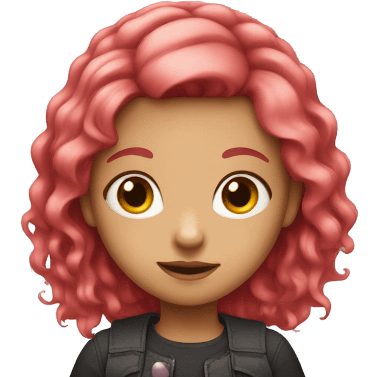 girl with pink and red hair emoji