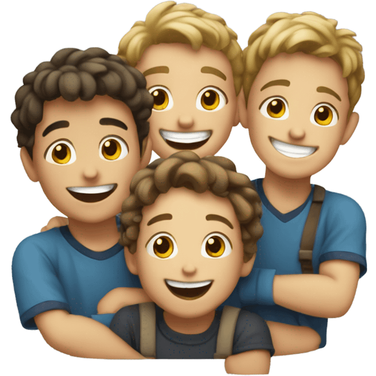 smiling boys in outdoor setting emoji