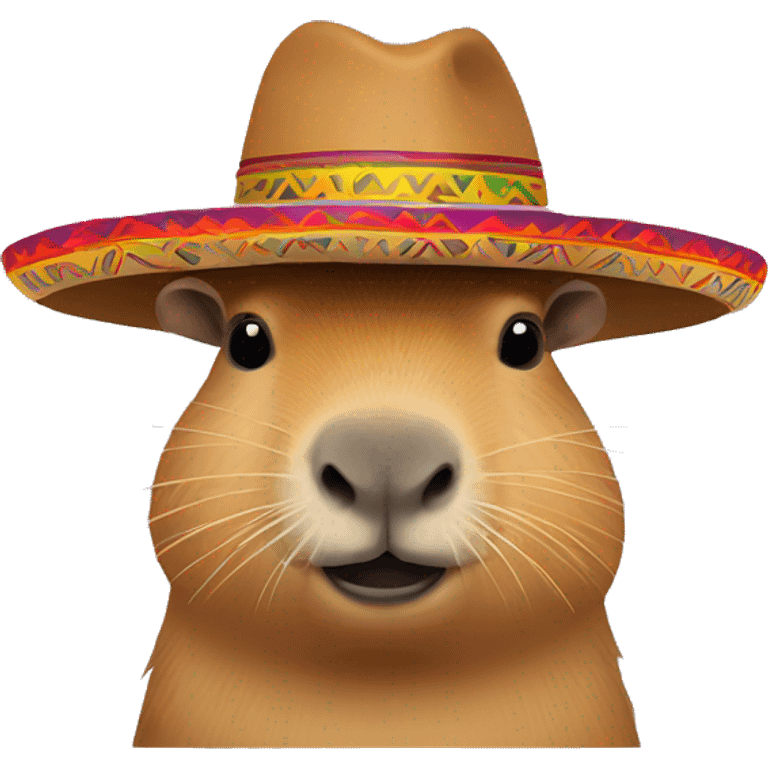 Capybara wearing a sombrero emoji