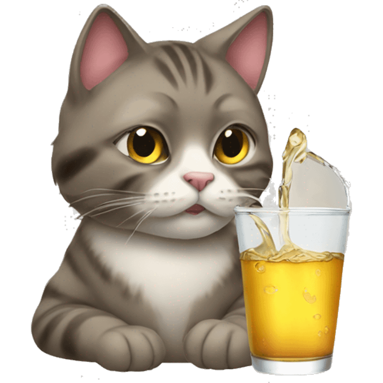 Cat drinking  emoji