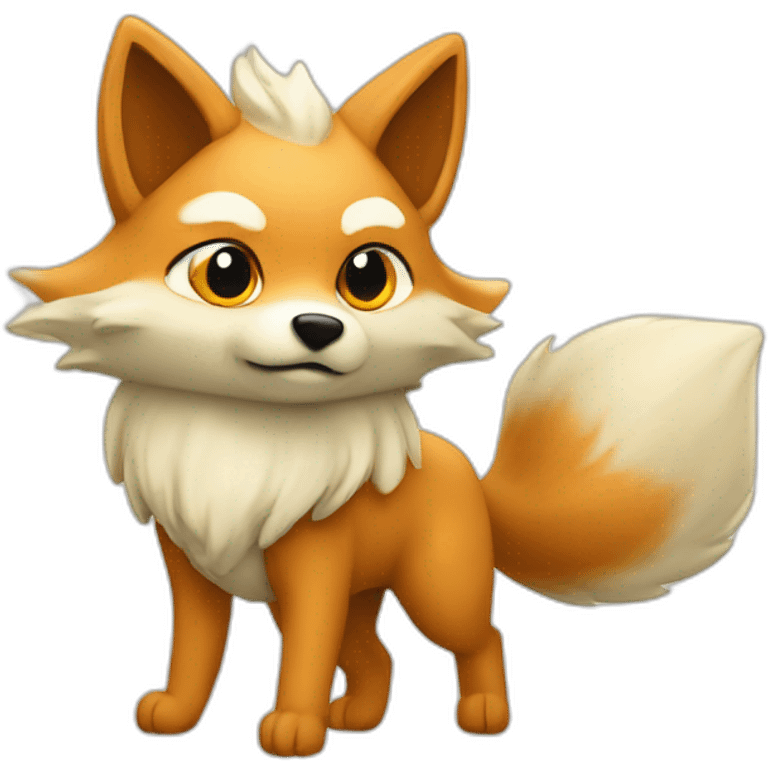 beige nine tailed fox emoji