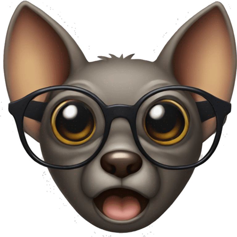 Bat with glasses emoji