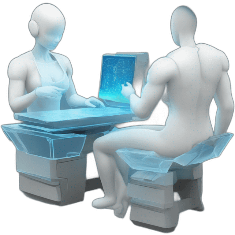 Biomedical-Engineer-studying-hologram-3d-model-of-breast emoji