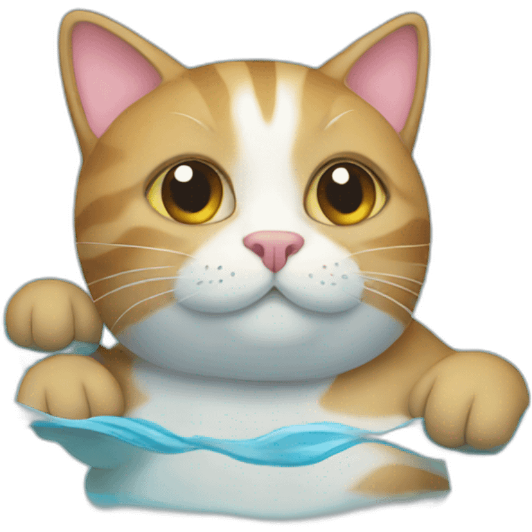 a swimming cat emoji