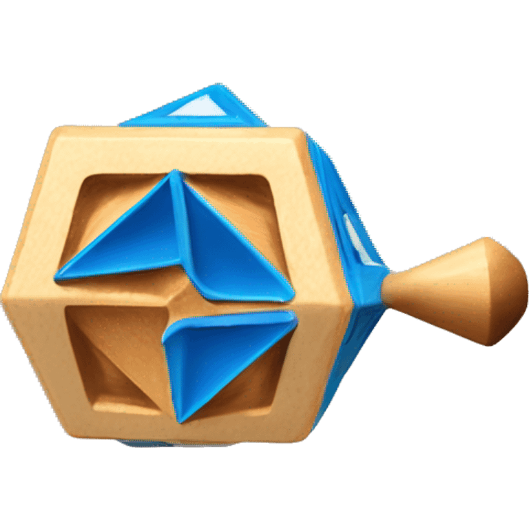 Jewish dreidel a cubed four-sided spinning top with a point on the bottom, played during the Jewish holiday of Hanukkah emoji