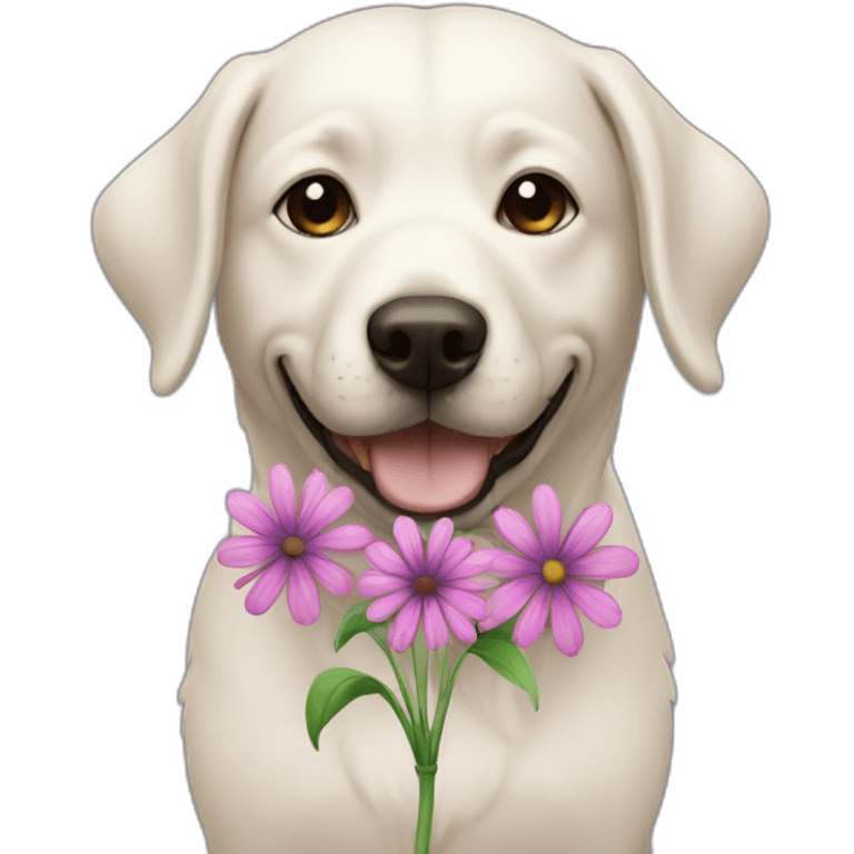 Flower with a dog emoji