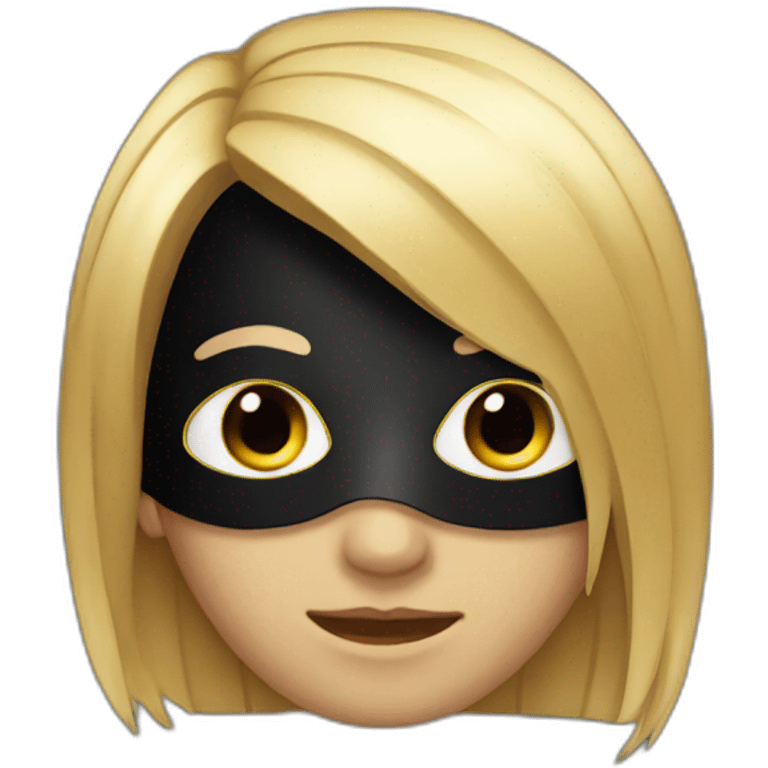 a boy with a straight hair wearing a black mask emoji