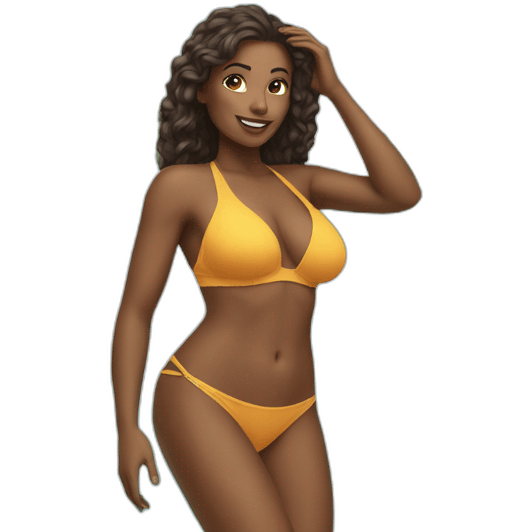 Woman with bikini emoji