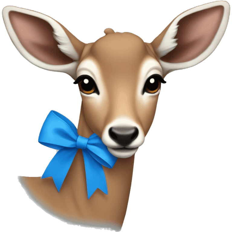 Doe with a blue bow emoji