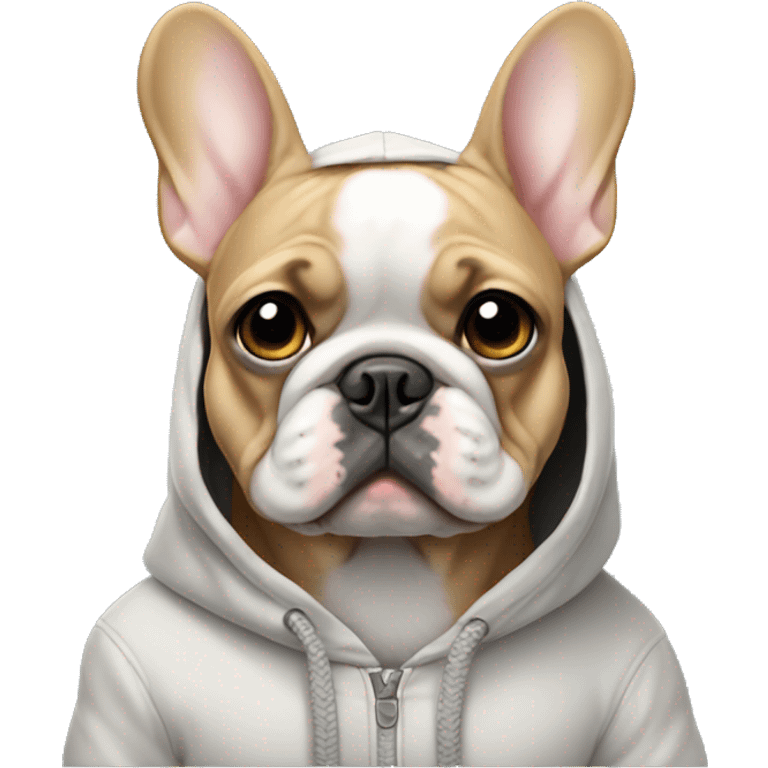 frenchie wearing hoodie emoji