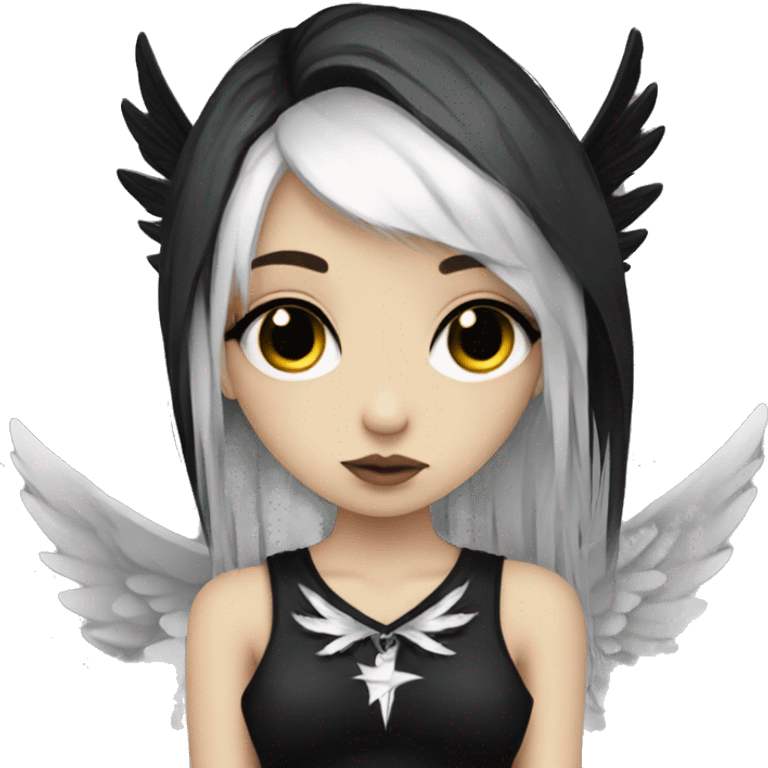 cute goth angel emo punk girl emoji