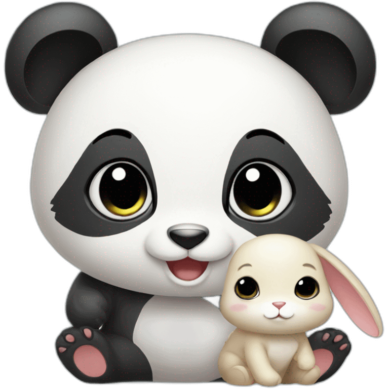 baby panda and  bunny emoji