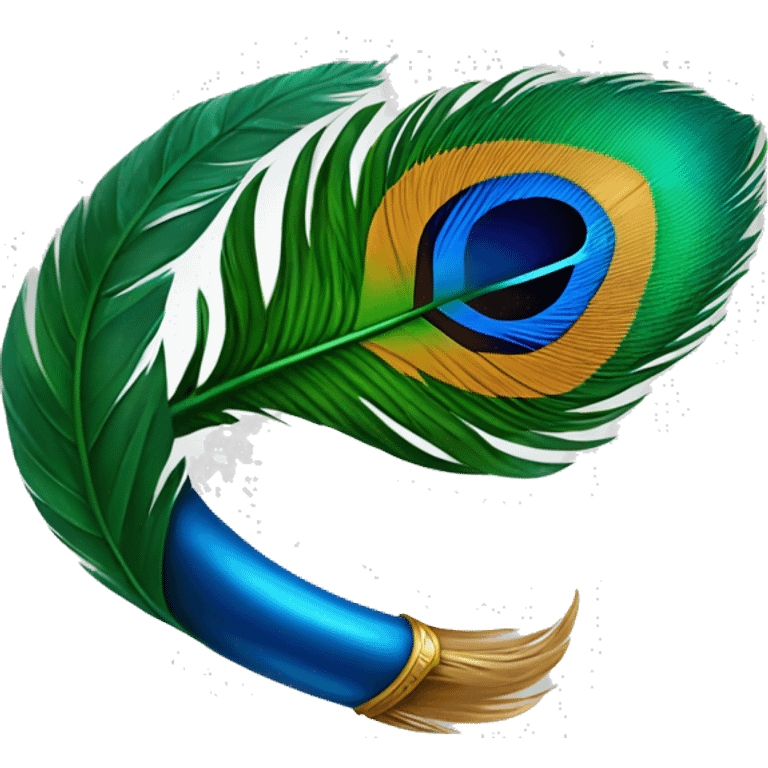 Peacock feather and lord Krishna emoji