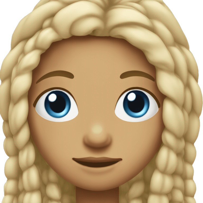 Girl hippie blond hair with dreadlocks style Woodstock and blue eyes  emoji