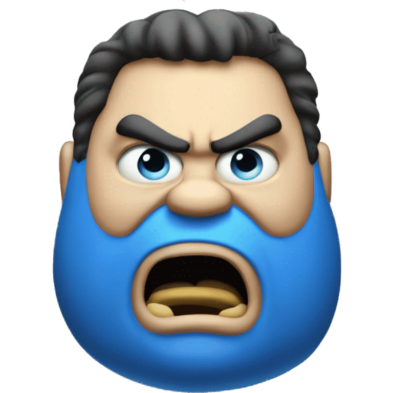 super angry fat blue face man emoji