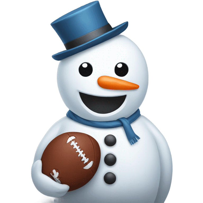 Snowman with a football emoji