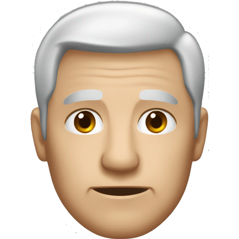 "Create a close-up image of the head of an older man with short silver hair, a calm yet serious expression, and smooth, defined facial features. The focus should be on the head, with no background or minimal details." emoji